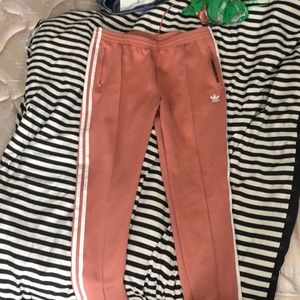 blush pink adidas track pants